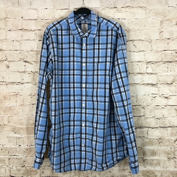 GAP Other - GAP lived in blue plaid long sleeve button down L